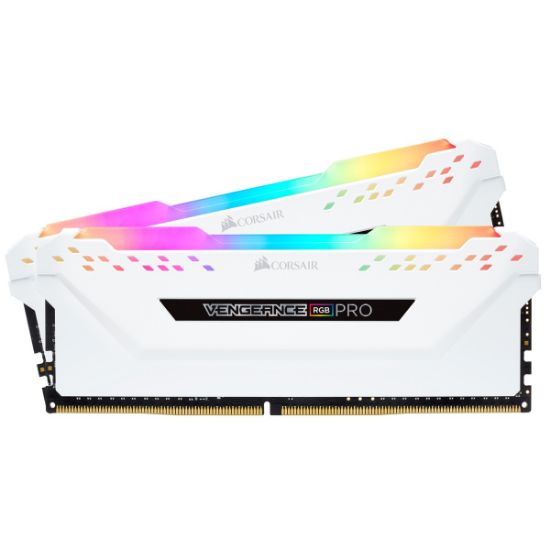  Зображення Пам'ять DDR4  16GB  3200MHz PC4-25600  (Kit of 2x8GB)  Corsair Vengeance RGB PRO  White) 